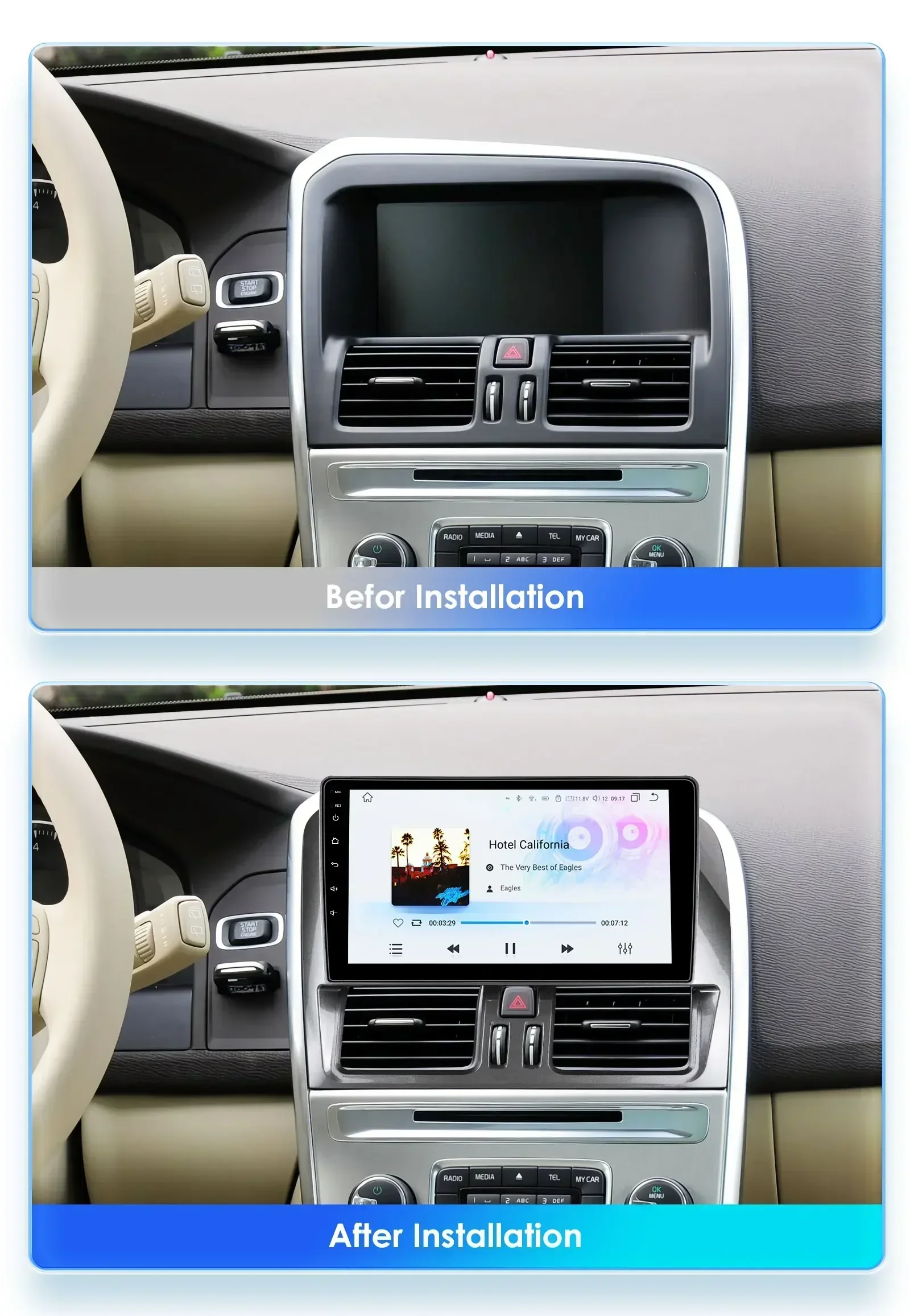 Radio Android Hizpo para Volvo XC60 2008-2013 con GPS y CarPlay - imagen 2