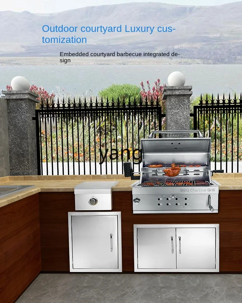 Parrilla de carbón para barbacoa integrada – Acero inoxidable - imagen 5