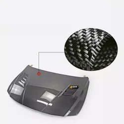 Cubierta de motor fibra carbono estilo modificado para Hyundai Elantra
