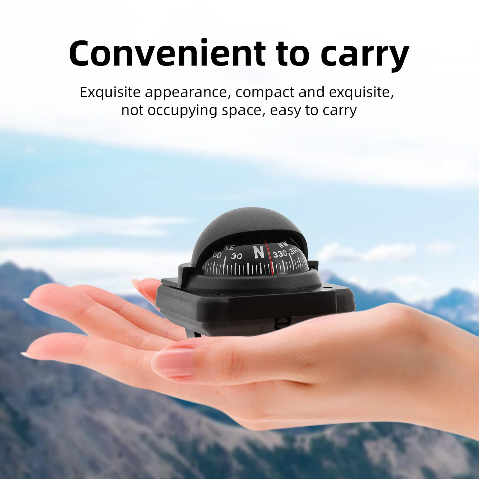 Brújula náutica impermeable de bola – regulable para coche y barco - imagen 5