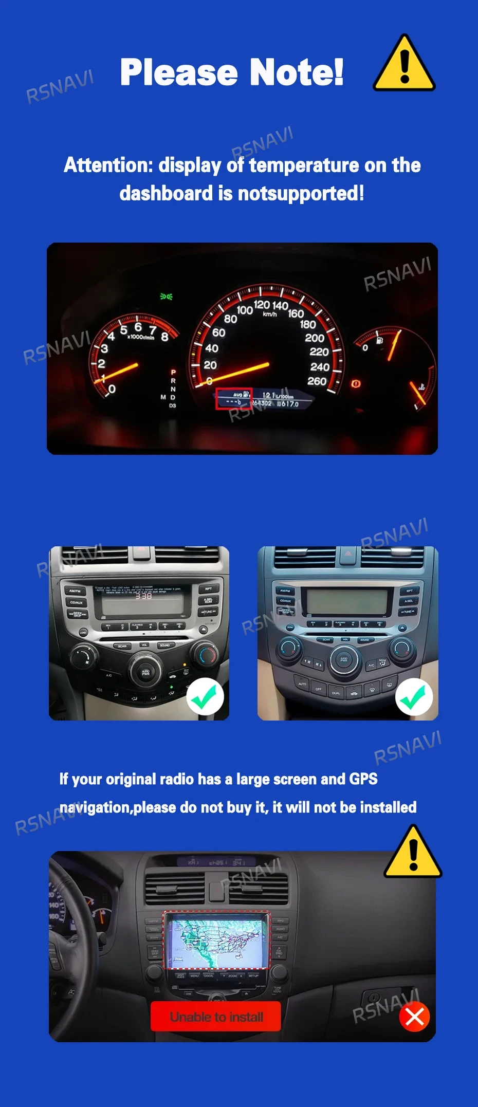 Radio multimedia RSNAVI para Honda Accord