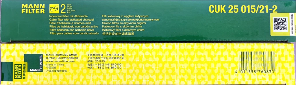 Filtro MANN para Tesla Model Y