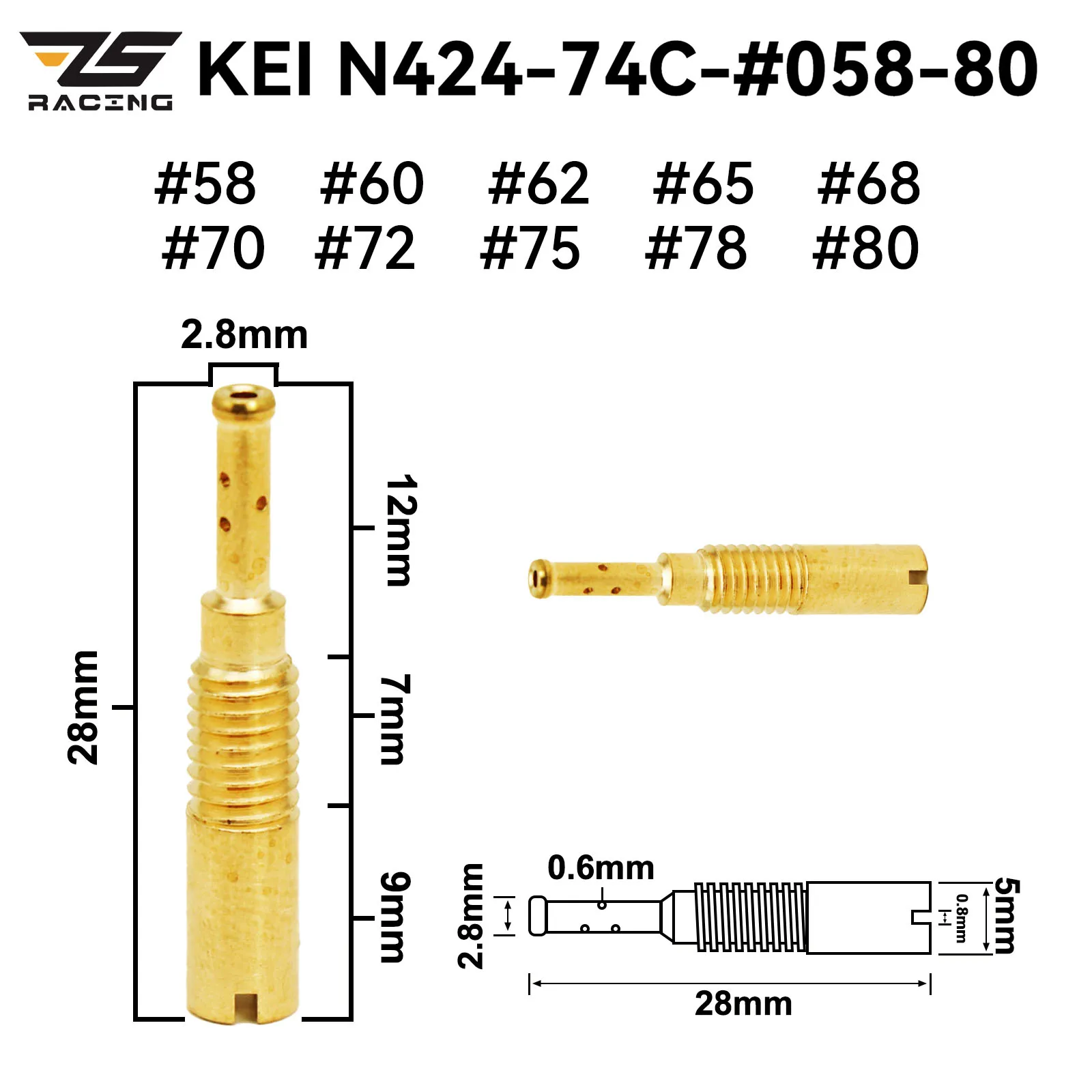 ZS 10-piezas piloto de N424-74CCarburetor para motos - imagen 2