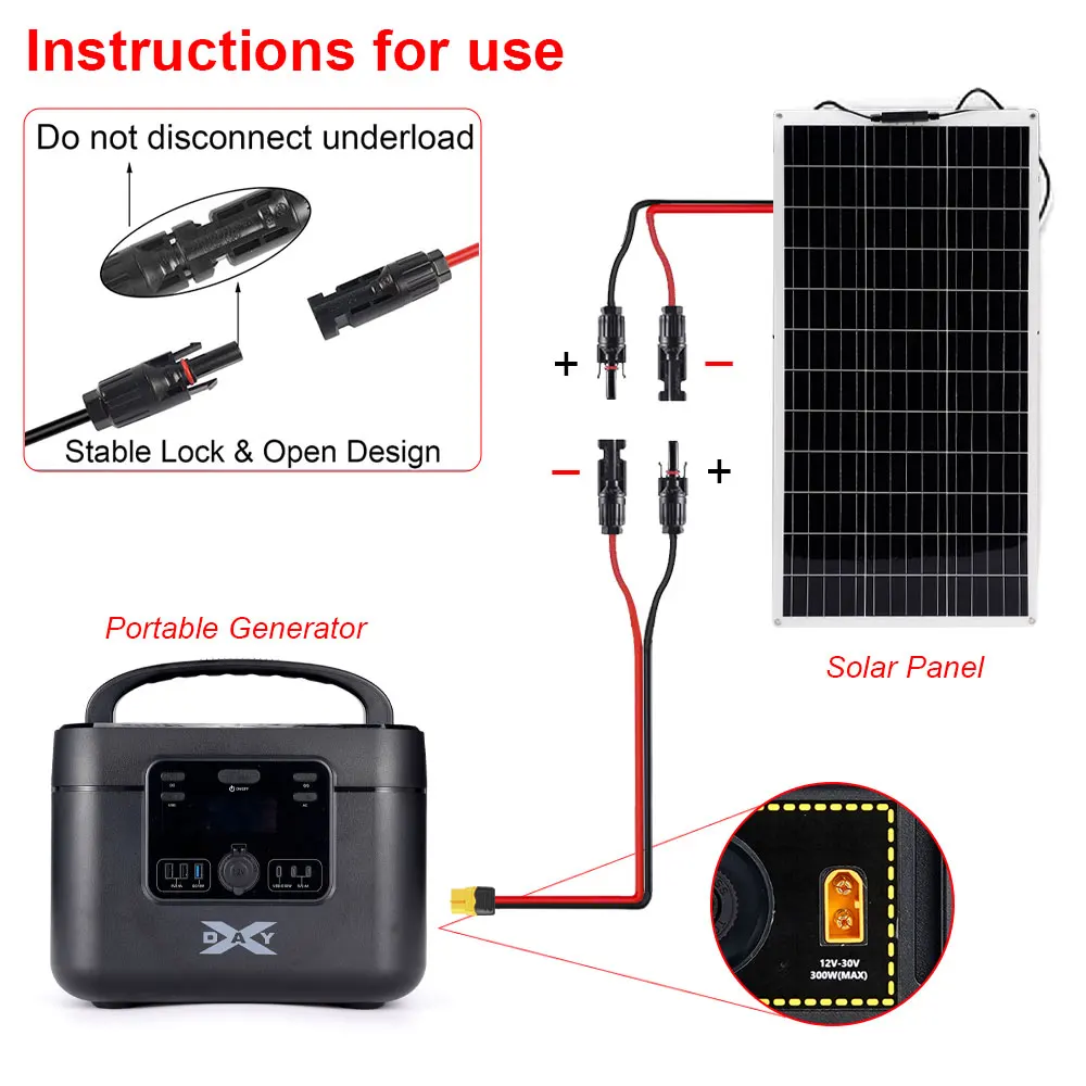 Cable XT60 extensión hembra batería barco autocaravana solar - imagen 3