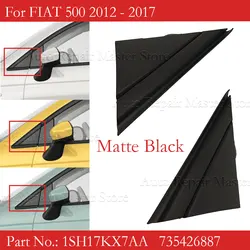 Cubiertas de bandera para espejo de puerta de coche, molduras de adornos, color negro mate, apto para Fiat 500 2012-2017 1SH17KX7AA 1SH16KX7AA izquierda derecha