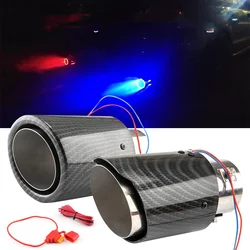 Punta de escape fibra carbono 63-65mm LED - Accesorio para coche