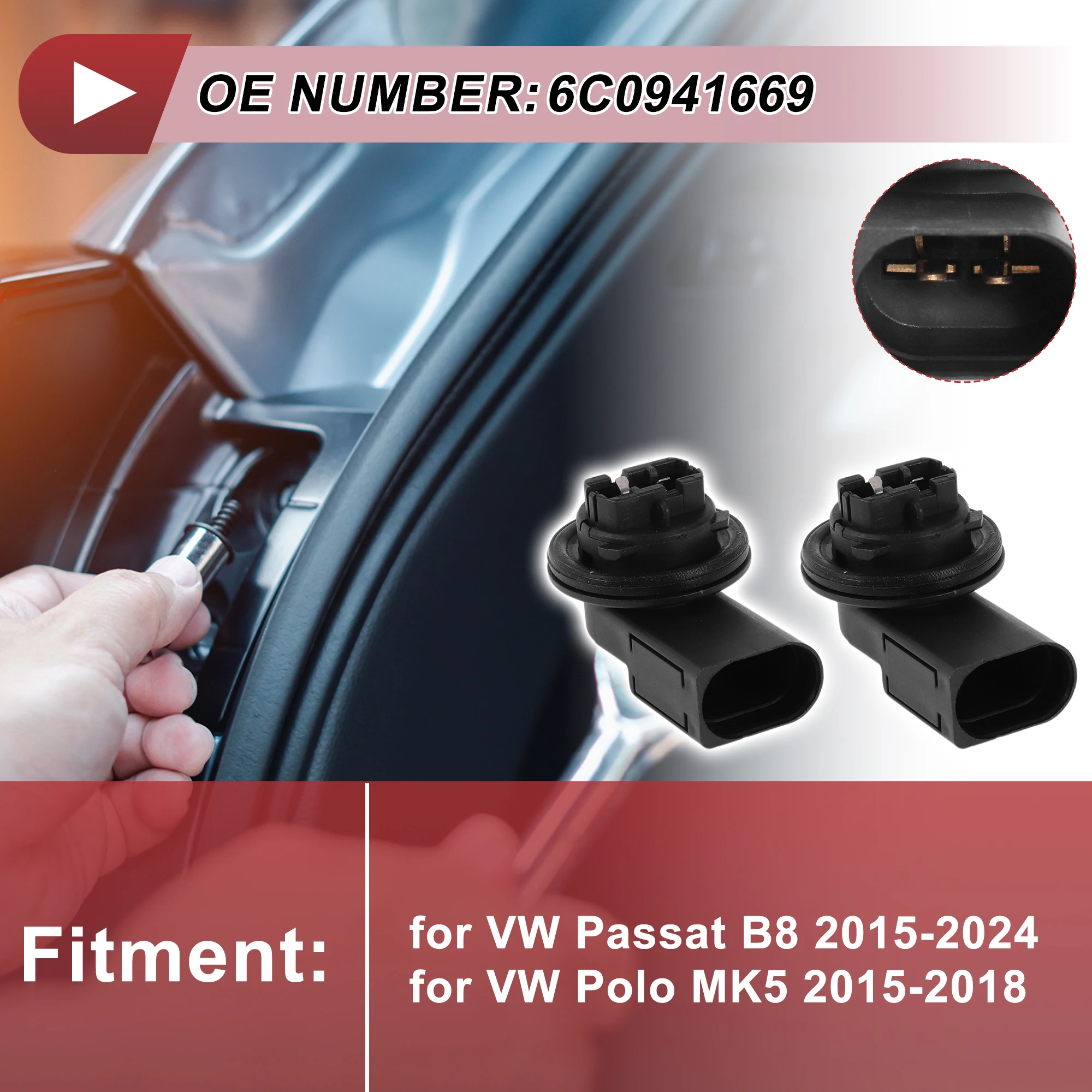 Autohaux Portalámparas DRL 2 pines VW Passat B8 6C0941669