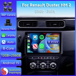 Android 15 Carplay Auto para Renault Duster HM 2 2020 2021 - 2023 Radio de coche reproductor de vídeo de navegación pantalla 2K estéreo Multimedia