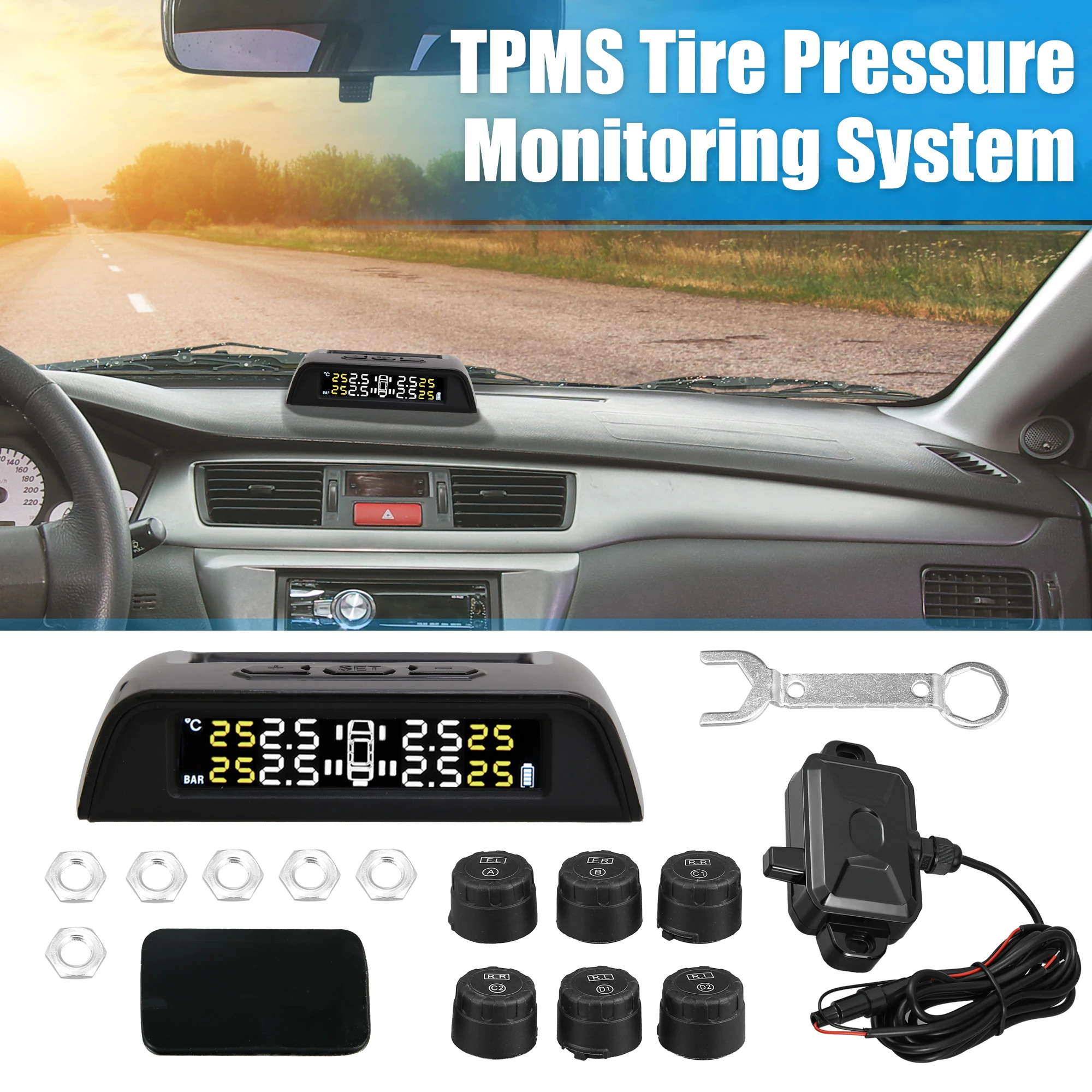 Monitor TPMS presión neumáticos Autohaux – para remolque y caravana