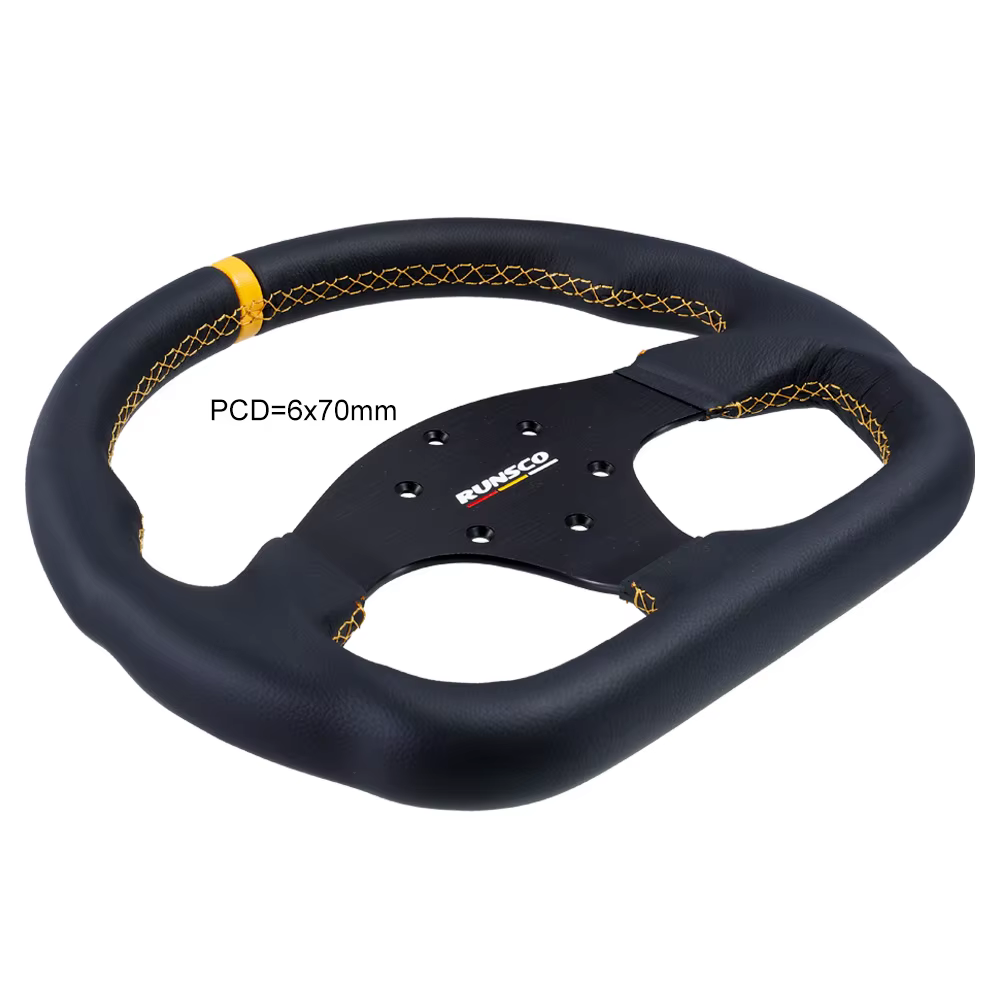 Volante deportivo de cuero 330 mm, PCD 70 mm para sim racing - imagen 3