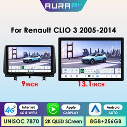 Radio 2DIN Android Auto AURAAI X100 para Renault Clio III