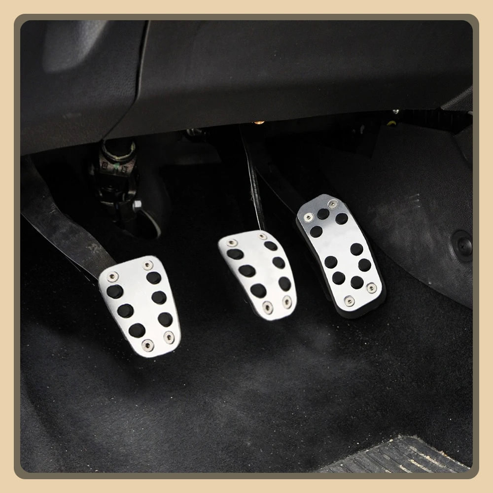 Cubierta de Pedal de coche para Ford Fiesta MK7 2009 - 2015 Ecosport 2012 - 2017 almohadillas de pedales de acelerador de goma de aleación de aluminio - imagen 5
