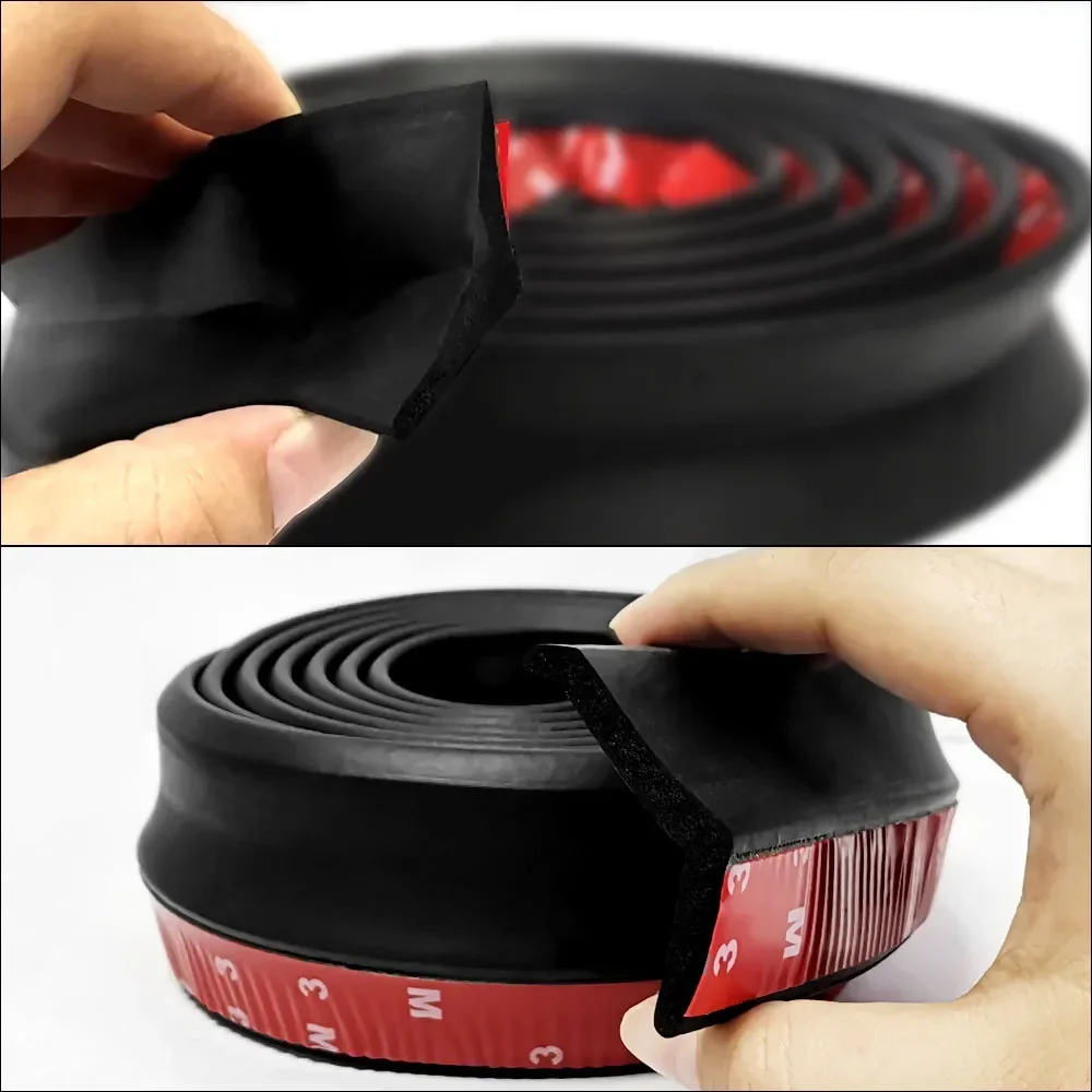 2.5m Car Front Bumper Lip Rubber Universal Bumper Protector Bumper Lip Strip Car Side Skirt Spoiler Lip Splitter Body Protector - imagen 5