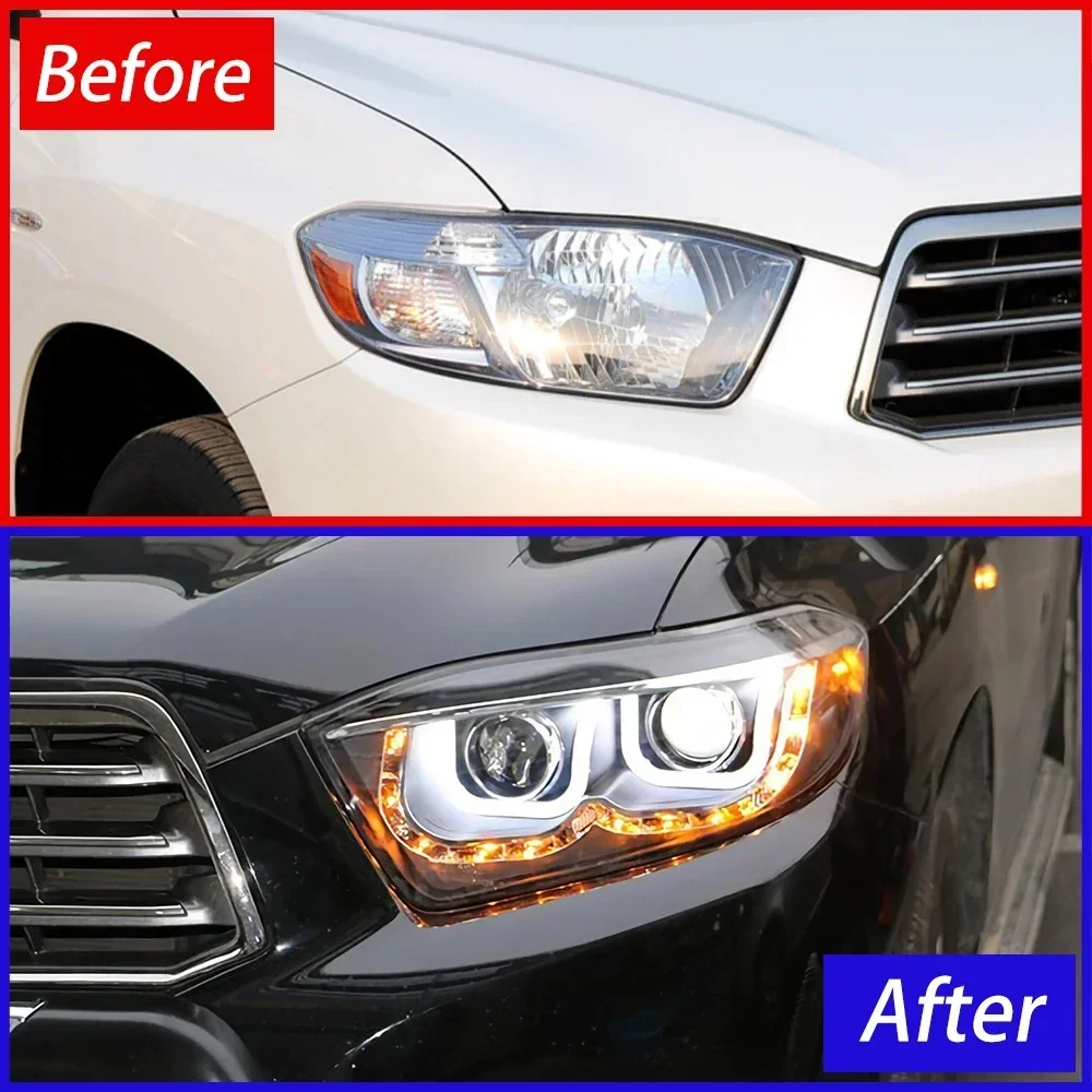 Faros delanteros LED Toyota Highlander Kluger 2009-2011 lente proyector - imagen 4