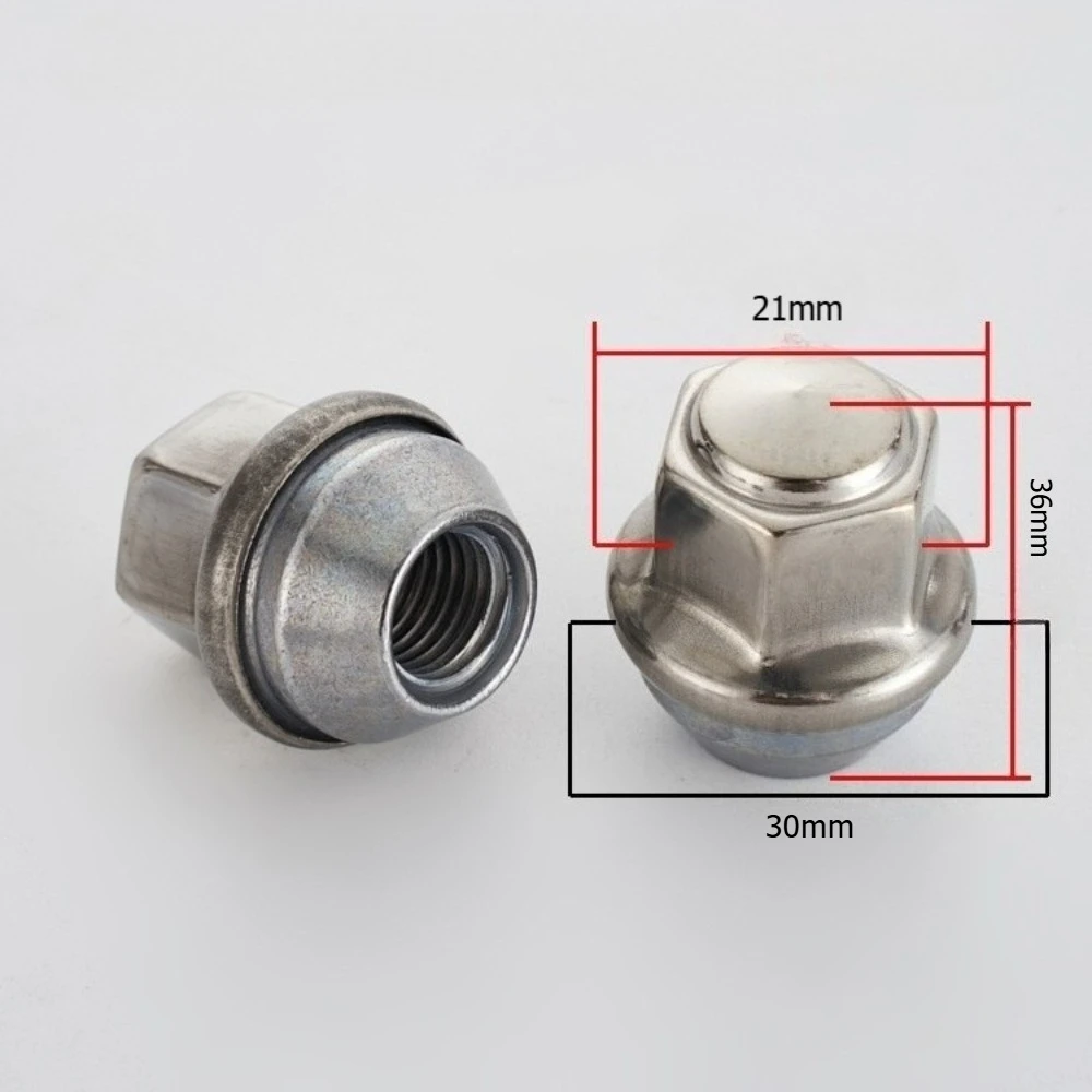 5 uds tuercas de rueda tornillos para Lincoln Ford Fucs M14x1,5 hexagonal 21mm de espesor 36/42mm - imagen 3