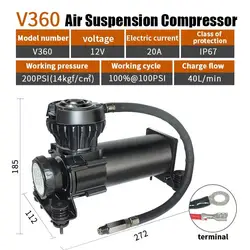 Compresor universal V360 para suspensión neumática, 200 PSI, IP67