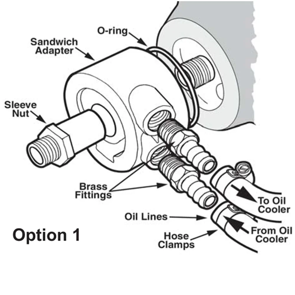Adaptador universal de placa tipo sándwich de enfriador de filtro de aceite JDM: M201.5 y 3/4-16 para piezas automotrices de medidor de automóvil - imagen 4