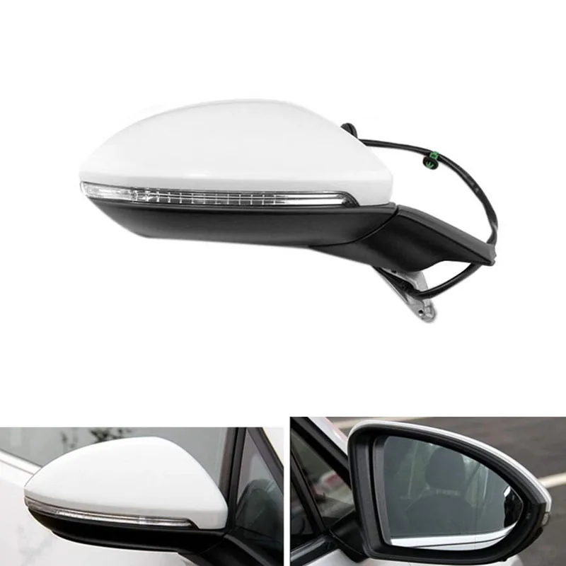 Espejo retrovisor eléctrico derecho VW Golf 7 MK7 con calefactor y luz pliable - imagen 2