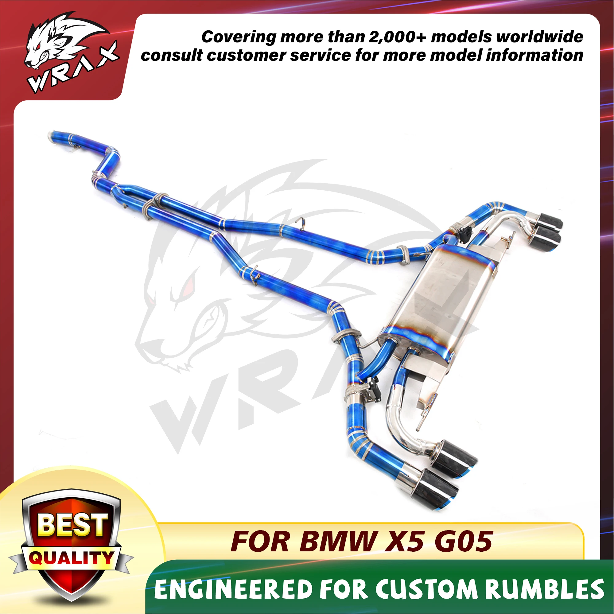 WRAX escape de titanio para BMW X5 (G05) 3.0L Turbo sistemas de válvula de Control de escape eléctrico accesorios de coche Catback perfecto