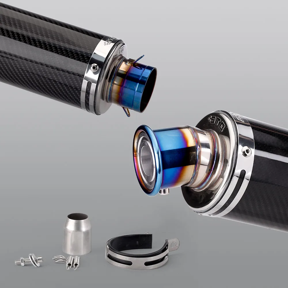 Silenciador escape universal fibra de carbono para moto - imagen 4