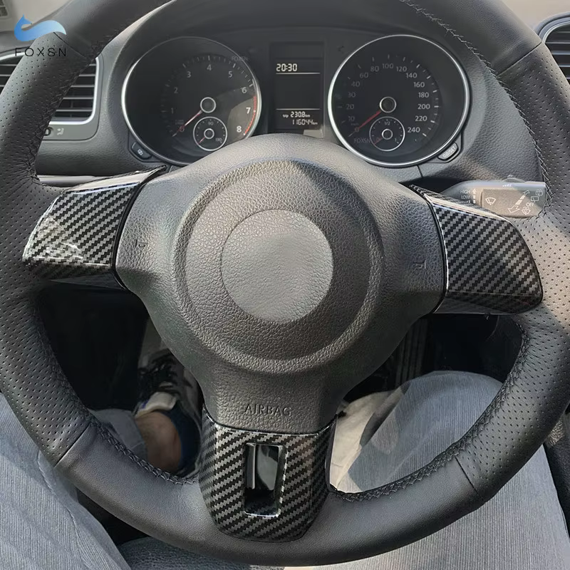 Decoración volante fibra de carbono VW Golf 6 MK6 Jetta Polo Touran Caddy
