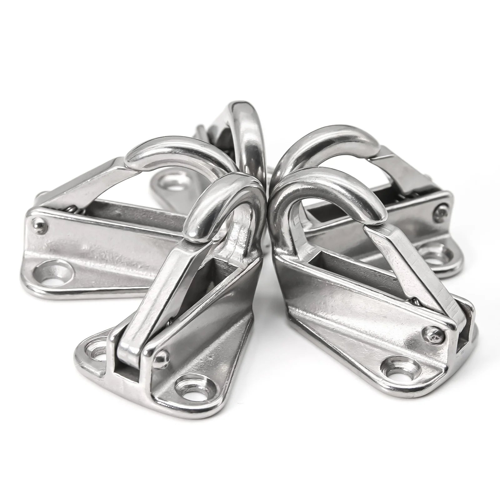 Ganchos para guardabarros bloqueados, gancho para guardabarros de acero inoxidable 316, gancho de resorte, gancho de cuerda para sujetar a presión, Hardware para barco, 5 uds.