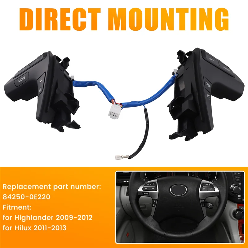 Toyota 84250-0E220 interruptor de audio del volante Highlander Hilux - imagen 2