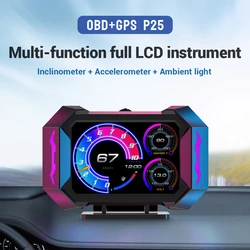 HUD con GPS para coche: velocímetro y temperatura del agua OBD