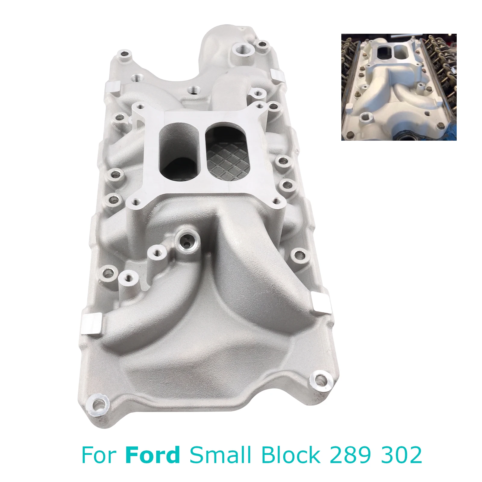 Colector de admisión Ford doble plano de aluminio 289/302
