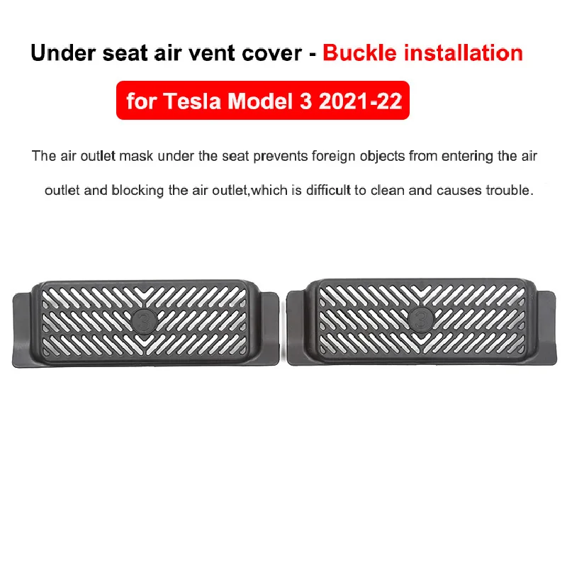 Cubierta salida aire bajo asiento Tesla Model 3 Y – hebilla mejorada - imagen 3