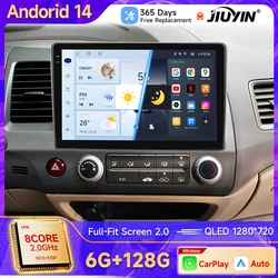 Radio estéreo Android 13 10" Carplay 2 Din – Honda Civic 8 2005-2012