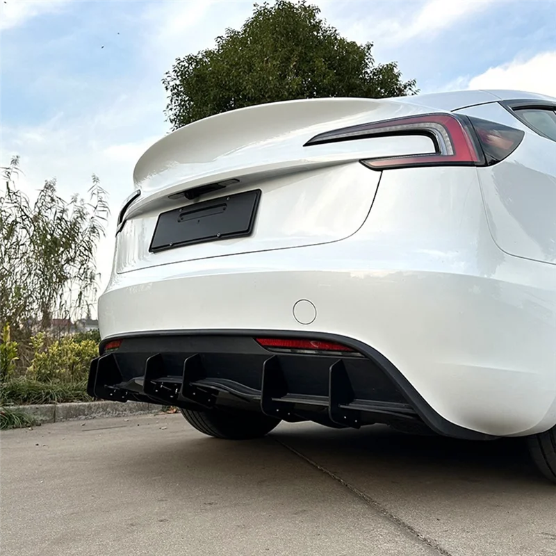 Difusor de parachoques trasero de coche, alerón ABS, accesorios de estilo de coche, suministros automotrices para Tesla Model 3 2023+ - imagen 3