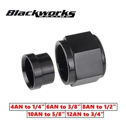 Racores rectos AN4-AN12 para manguera, aluminio anodizado negro