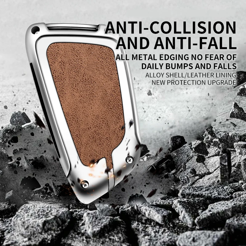 Funda de Metal y Cuero Fibra de Carbono para Llave BMW Series 1-7 y X1-X7 - imagen 5