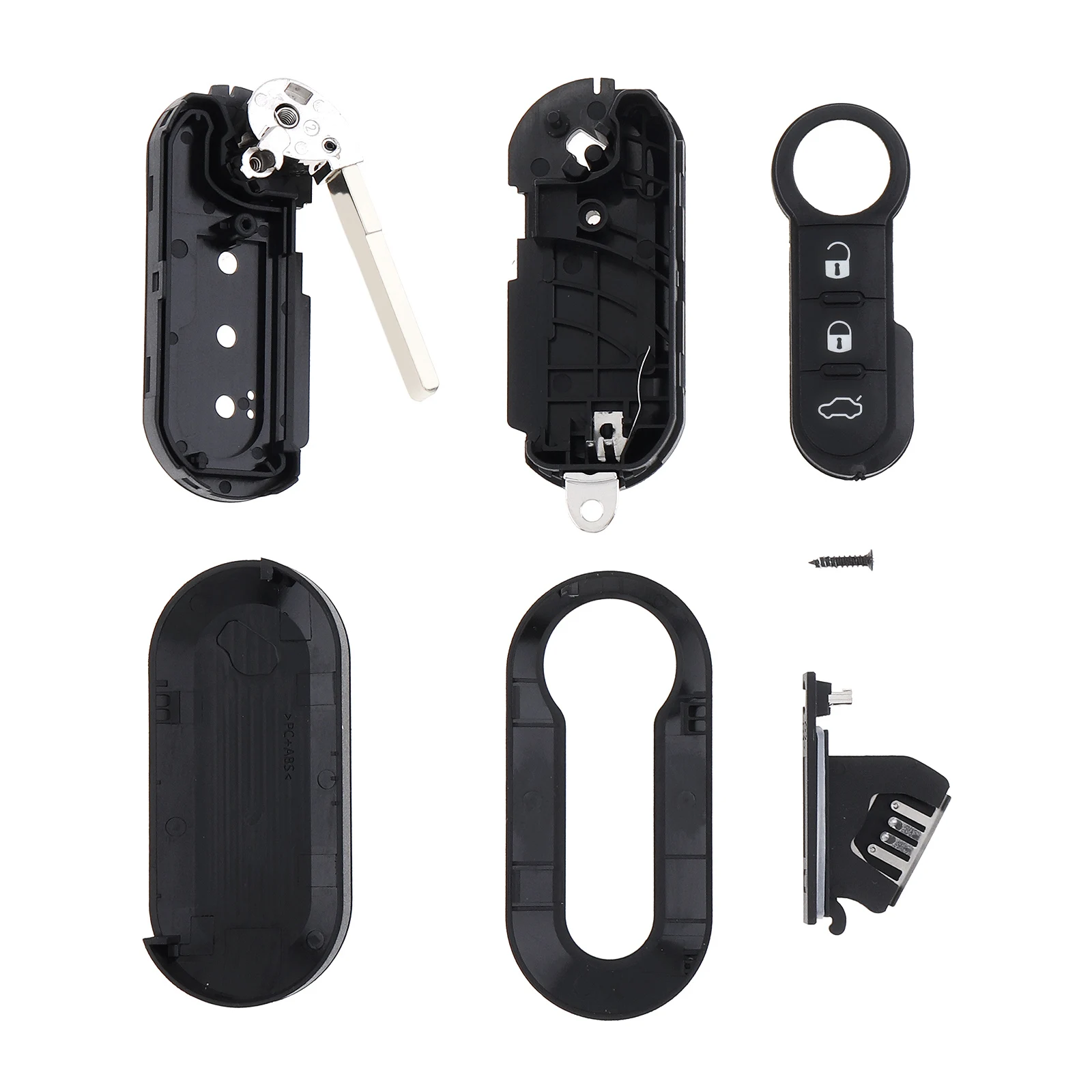 Carcasa de llave plegable Fiat 500, Panda, Punto y Bravo, 3 botones - imagen 5