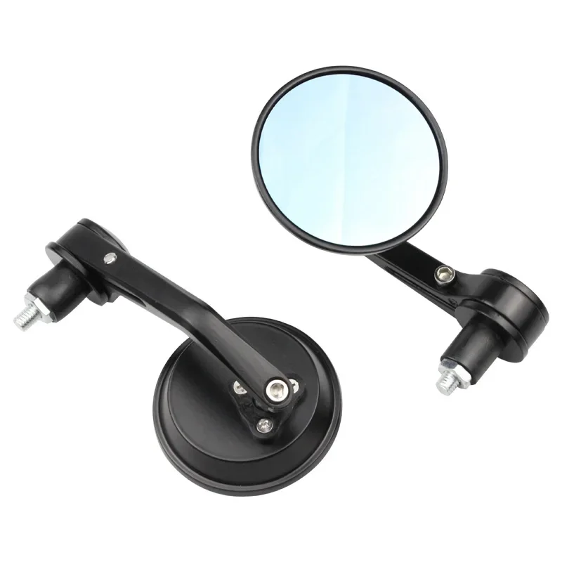 Espejos universales de aleación de aluminio para motocicleta, espejo lateral redondo, extremo de barra plegable, conversión de moto, manillar de cereza - imagen 2