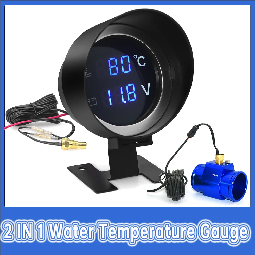 Medidor de temperatura del agua y voltímetro 1/8 NPT para coche