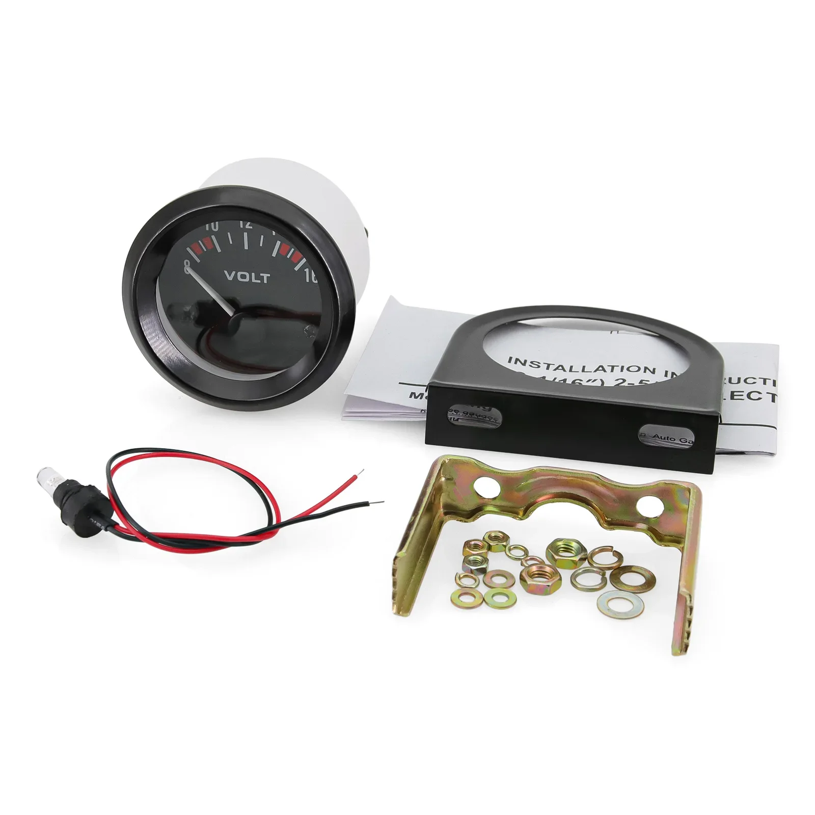 Medidor de temperatura de agua/temperatura de aceite/prensa de aceite/prensa de aceite/voltios/medidor de nivel de combustible negro de 52MM con soporte Pod para coche de gasolina 12V - imagen 3