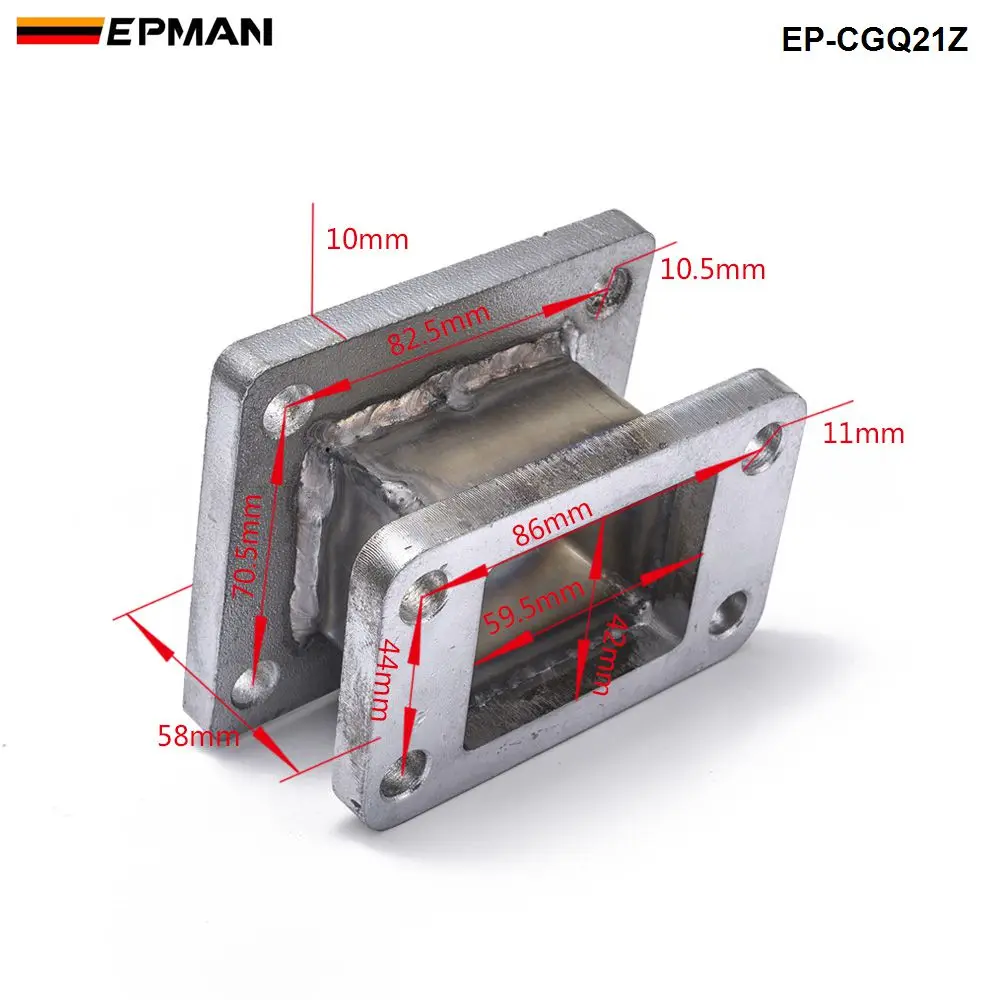 EPMAN Adaptador de brida T3 a T4 para turbo de hierro fundido - imagen 2