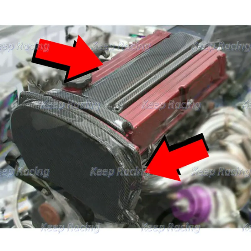 Cubierta de levas Mivec fibra de carbono para Mitsubishi EVO 9 4G63 - imagen 5