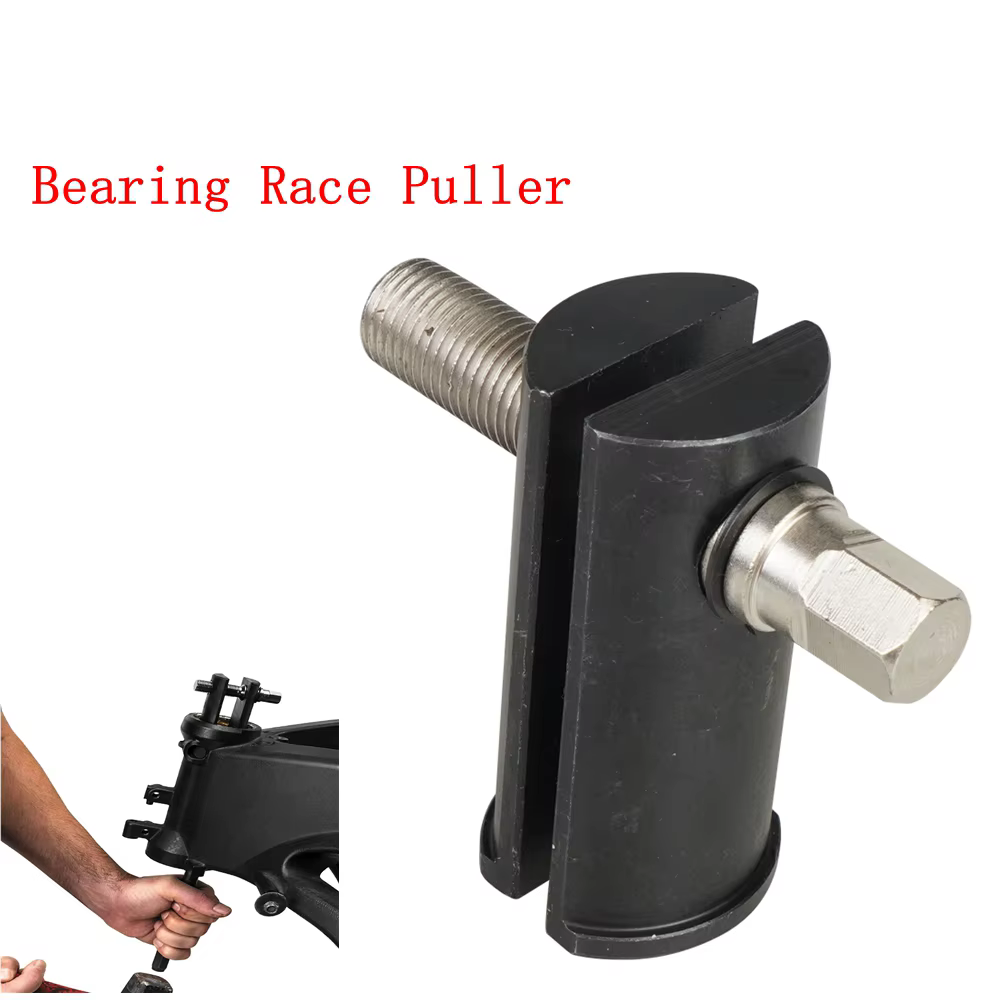 Extractor metálico negro para retirar pistas de cojinetes del cuello de dirección