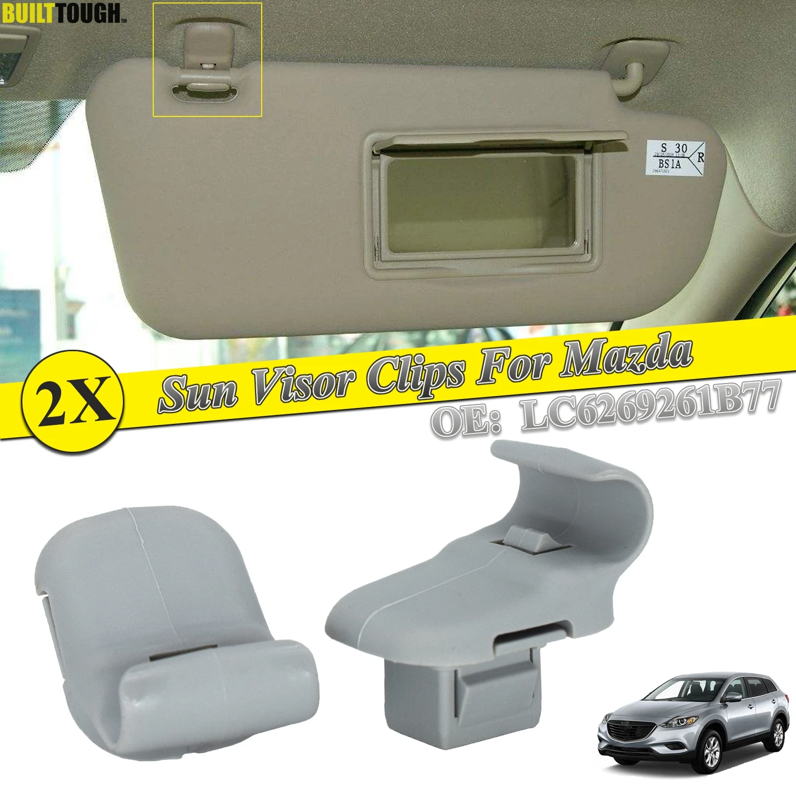 Clip de parasol LC 6269261 para Mazda 3/5/6, CX-7/9, RX-8 y MPV