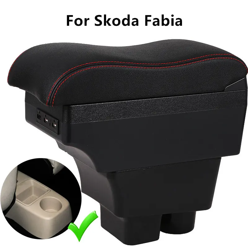 Reposabrazos Skoda Fabia 2 con caja de almacenamiento USB consola