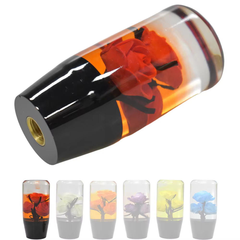 Pomo universal transparente para palanca de cambios con flor
