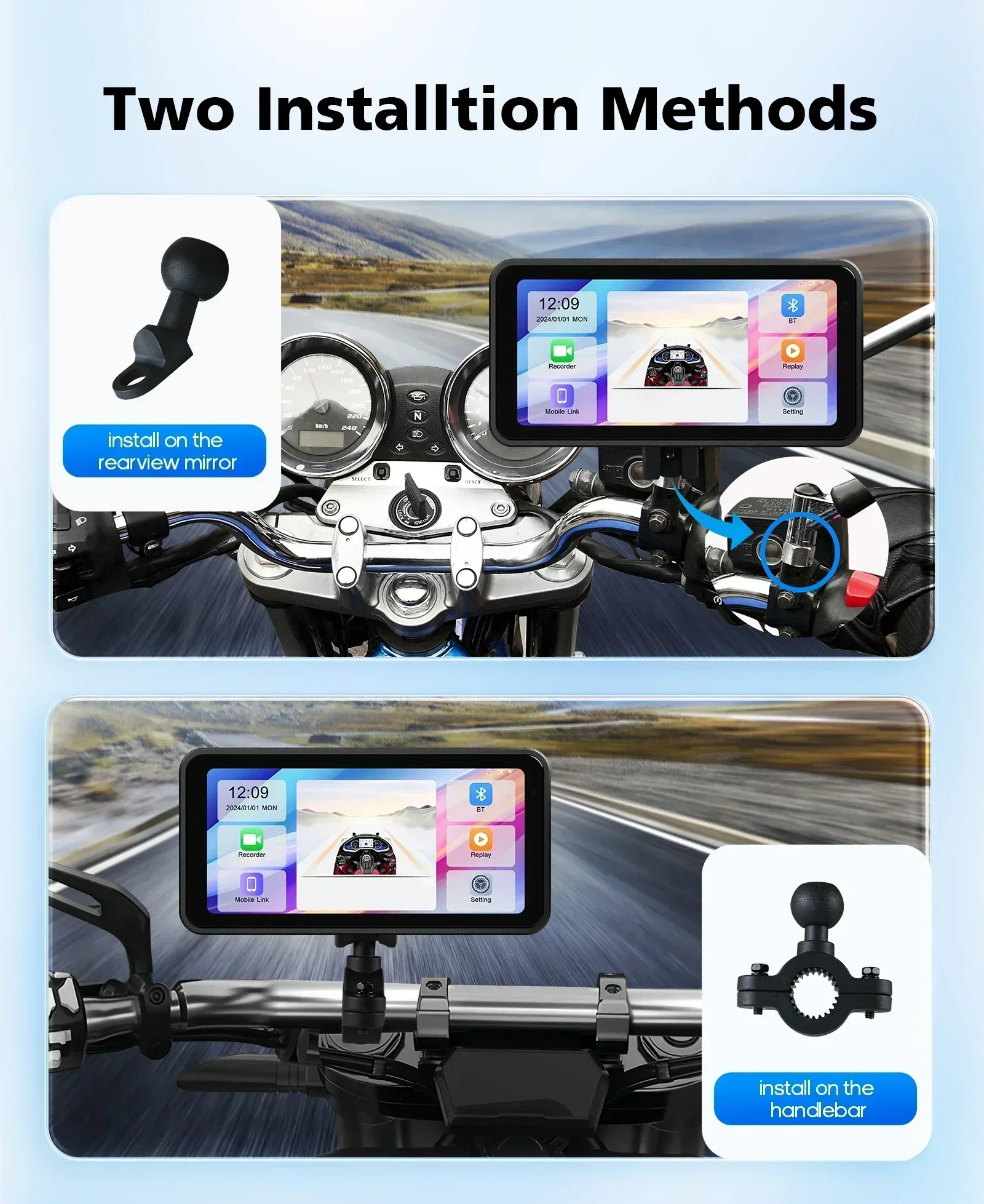 Navegador GPS moto Android WiFi resistente al agua - imagen 2
