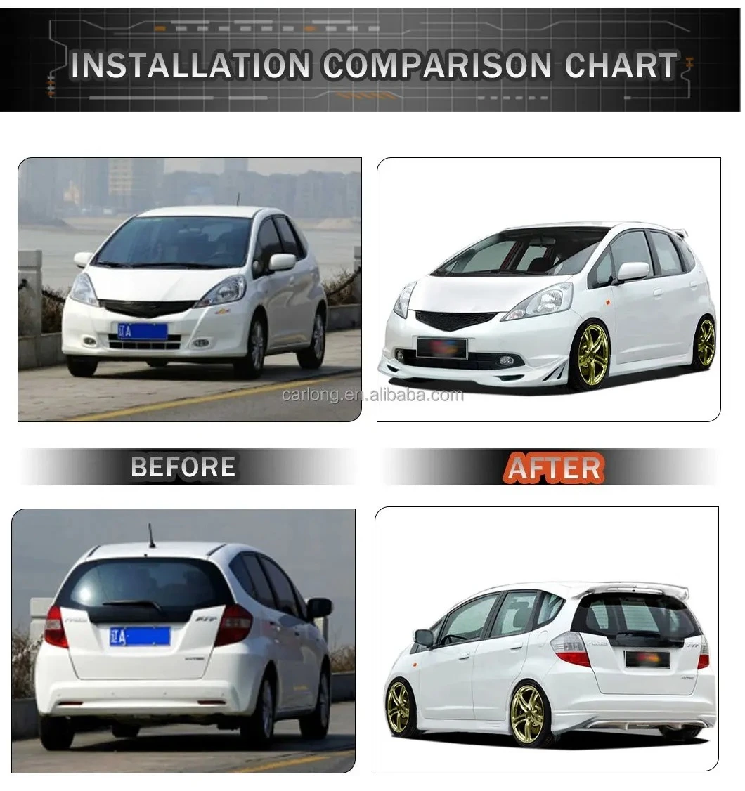 Comparativa antes y después kit carrocería Honda Fit