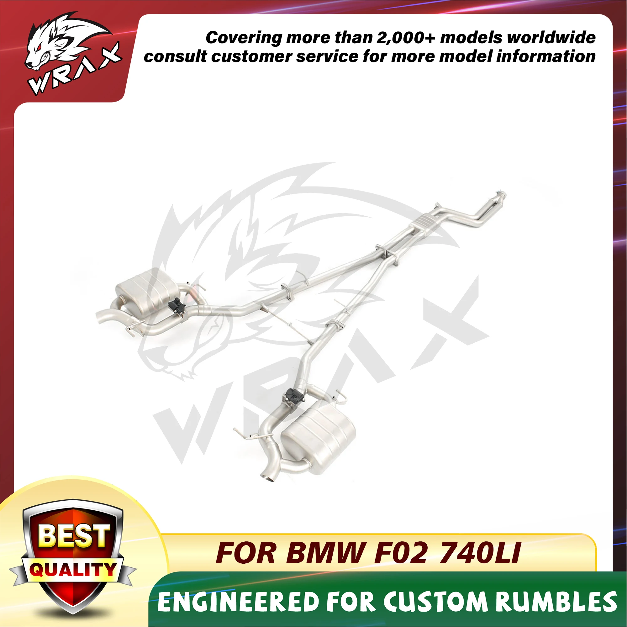 WRAX escape de acero inoxidable para BMW F02 740I sistemas de válvula de Control de escape eléctrico accesorios de coche Catback reemplazo perfecto
