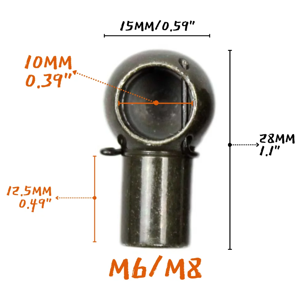 Conectores finales para muelle de gas, rosca hembra M6/M8, bola 10 mm - imagen 2