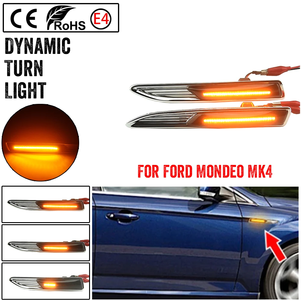 Juego de intermitentes LED laterales secuenciales para Ford Mondeo Mk4