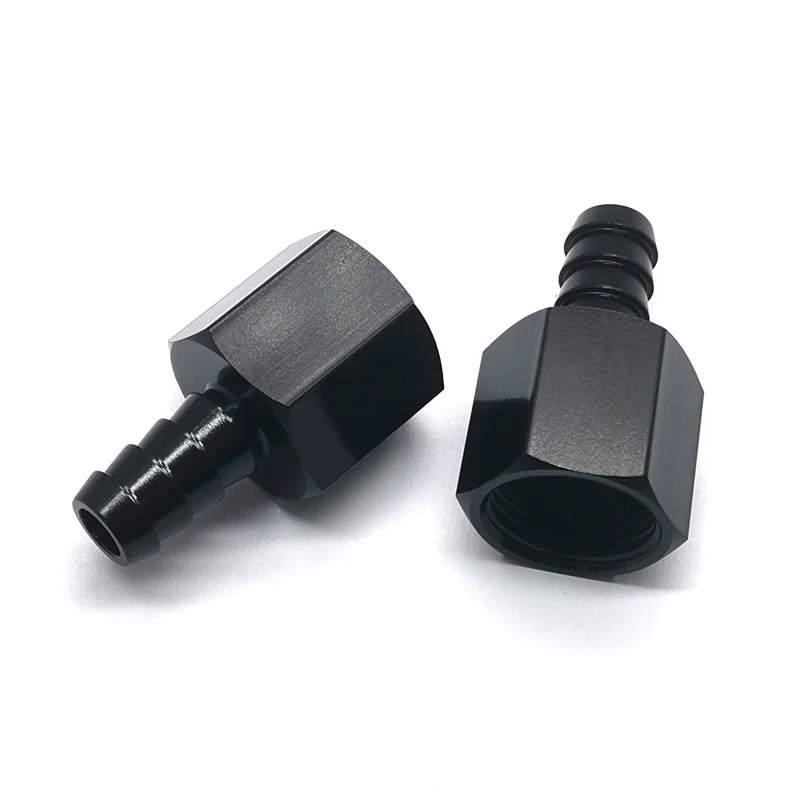 Adaptador AN 6AN a 10AN aluminio negro para línea de aceite